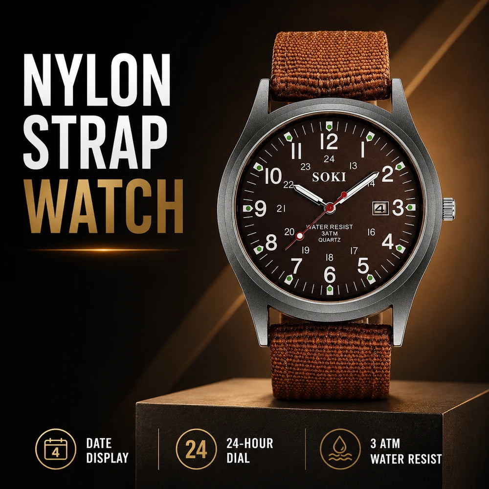 Nylon Strap Analog Wristwatch