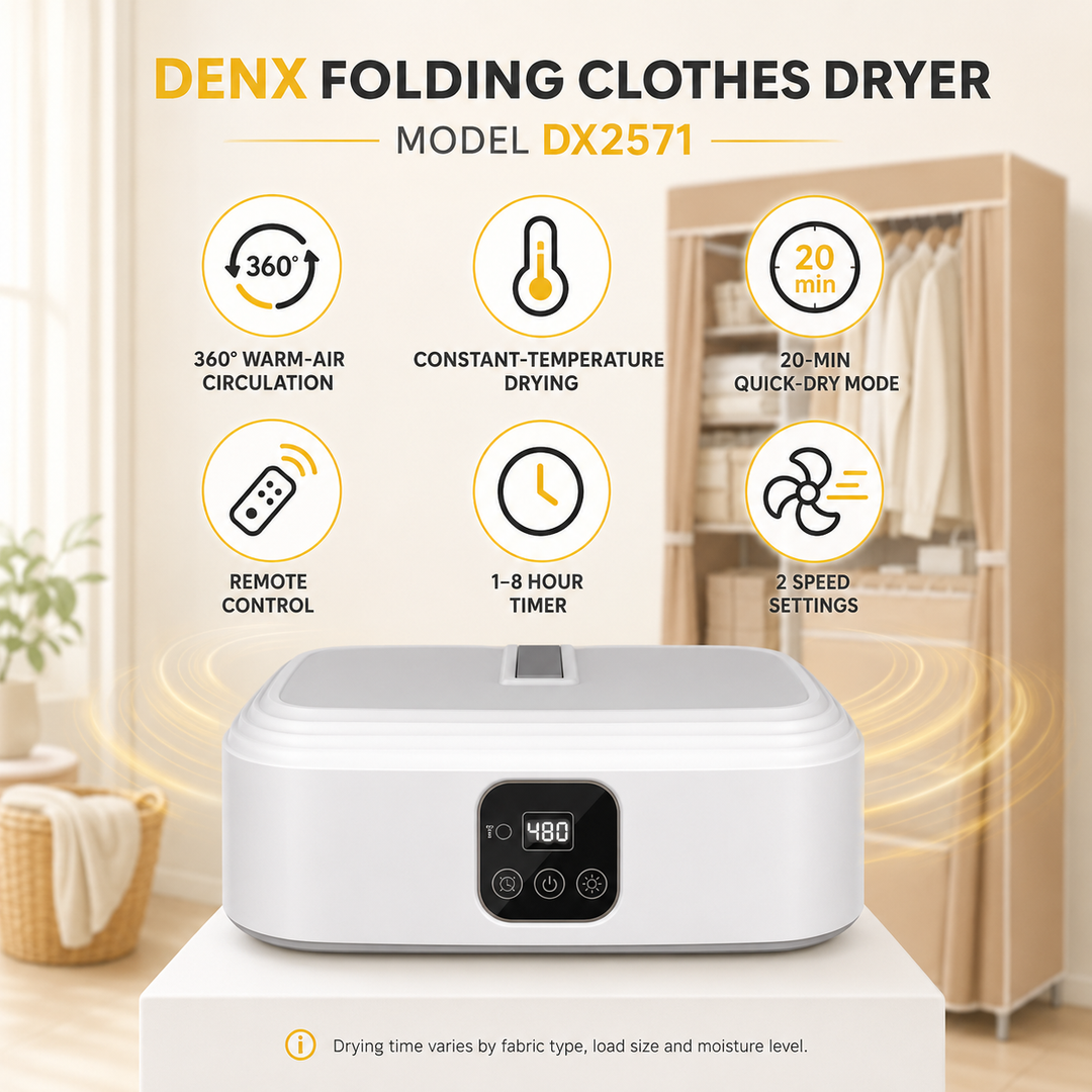 DENX DX2741 Folding Clothes Dryer with Digital Timer