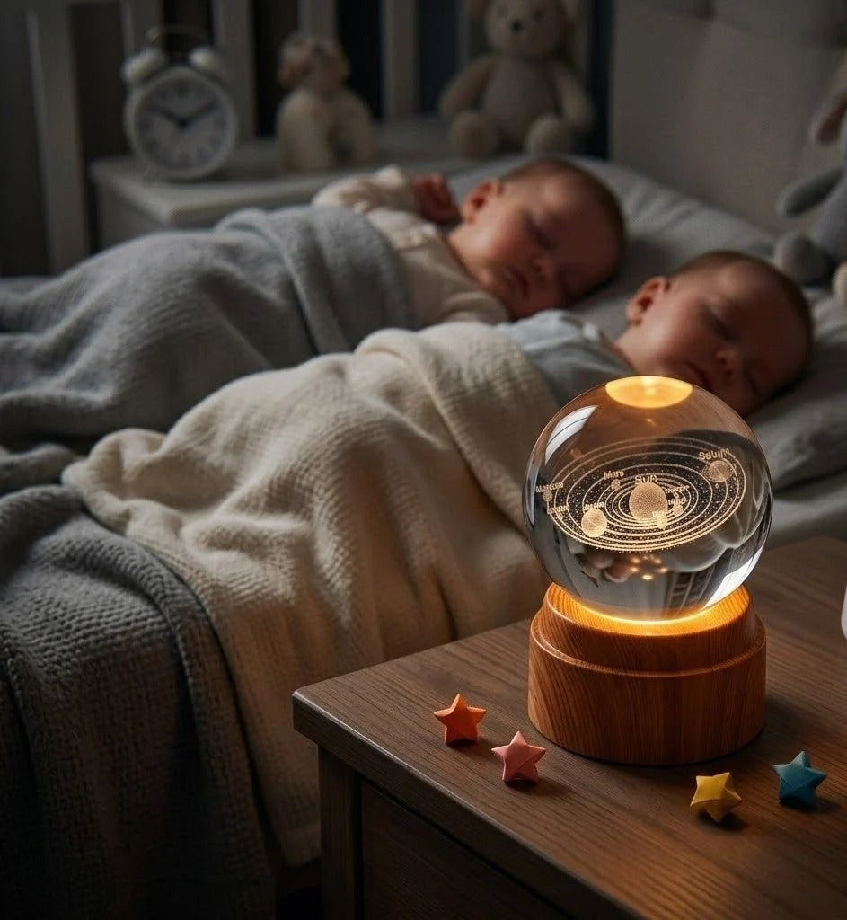 Crystal Ball Night Light – LED Decorative Ambient Lamp for Bedroom, Desk & Gifting