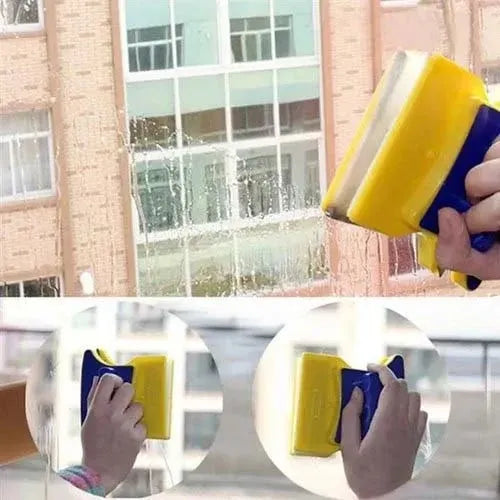 Double-Sided Magnetic Glass Cleaner – 2-in-1 Window & Glass Cleaning Tool with Safety Rope