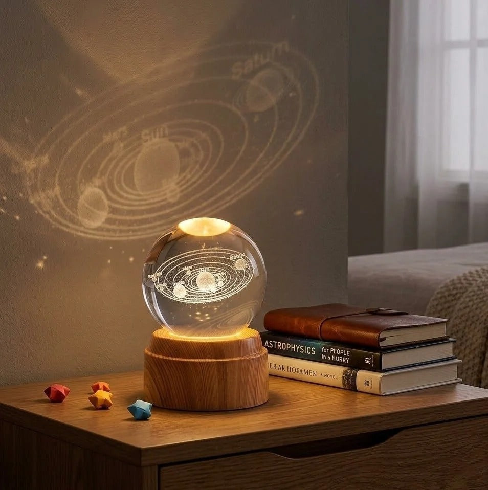 Crystal Ball Night Light – LED Decorative Ambient Lamp for Bedroom, Desk & Gifting