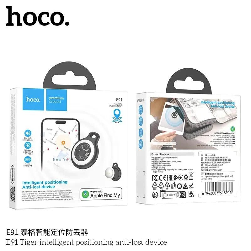 HOCO E91 Tiger Smart Anti-Lost Tracker – Apple Find My Compatible GPS Locator for Keys, Bags & Luggage