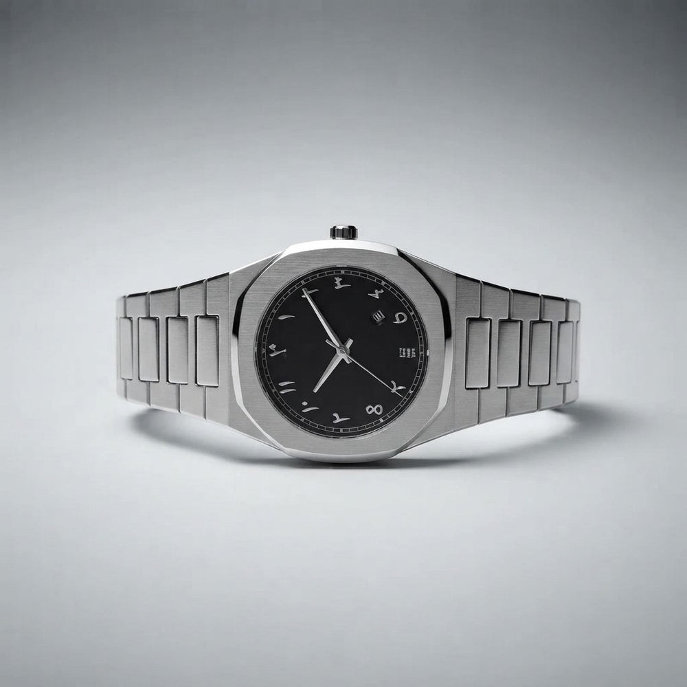 Classic Stainless Steel Arabic Numeral Watch